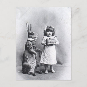 Victorianpåskhare med flickan helg vykort