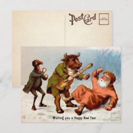 Victoriansk A-Strike Nyårs Postkort Vykort