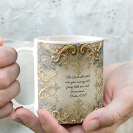 Victoriansk anpassningsbar bibelvers kaffemugg