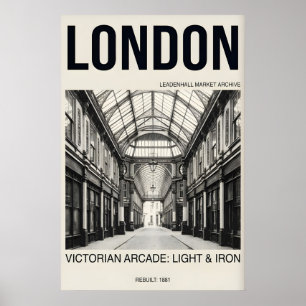 Victoriansk arkadväggkonst London Landmärke Affisc Poster
