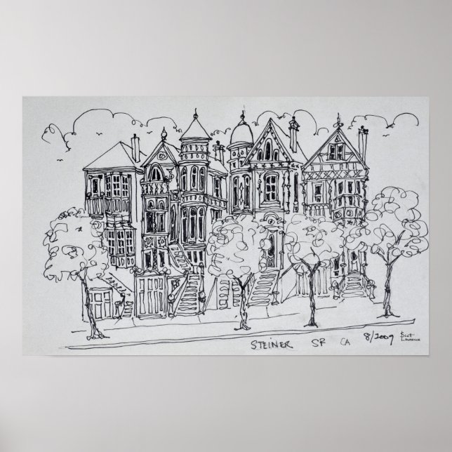 Victoriansk arkitektur | San Francisco Poster (Framsidan)