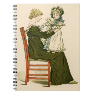Victoriansk Baby Greenaway Mor Anteckningsbok Med Spiral