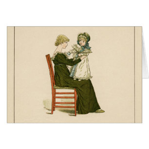 Victoriansk Baby Greenaway Mor Hälsningskort