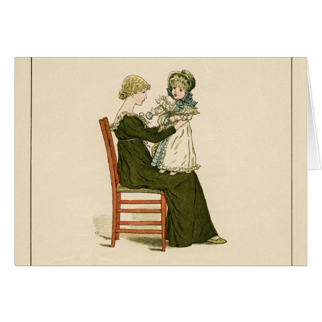 Victoriansk Baby Greenaway Mor Hälsningskort (Framsidan Horizontal)