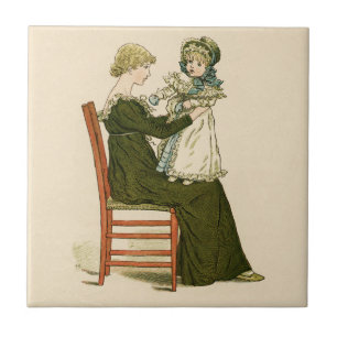 Victoriansk Baby Greenaway Mor Kakelplatta
