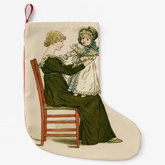 Victoriansk Baby Greenaway Mor Liten Julstrumpa (Framsidan)