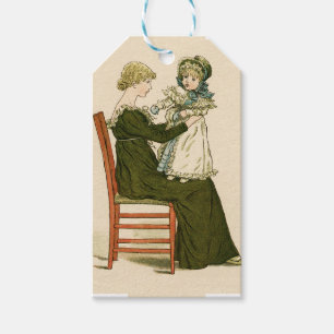 Victoriansk Baby Greenaway Mor Presentetikett