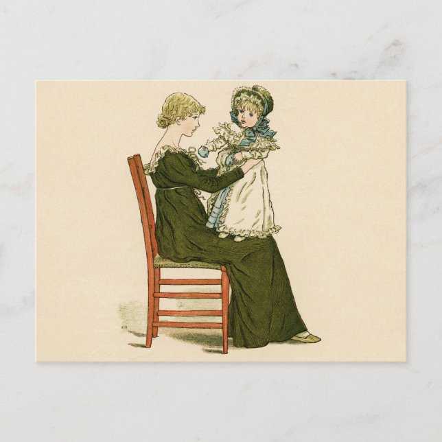 Victoriansk Baby Greenaway Mor Vykort (Framsida)