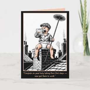 Victoriansk babysotare. Roligt babykort Kort