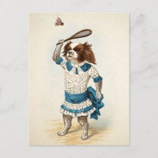 Victoriansk badminton hund vykort
