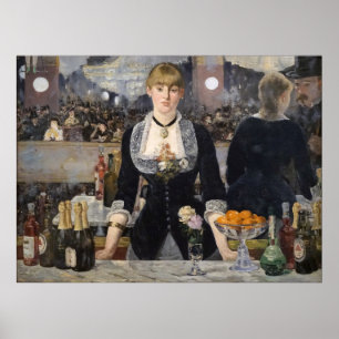 Victoriansk barflicka på Folies Bergere i Frankrik Poster
