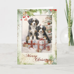 Victoriansk Bernese Mountain Dog Jul Helgkort