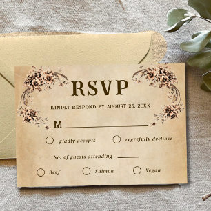 Victoriansk blombröllop RSVP OSA Kort