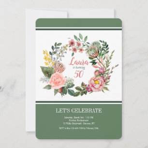 Victoriansk blomsterkrans inbjudan