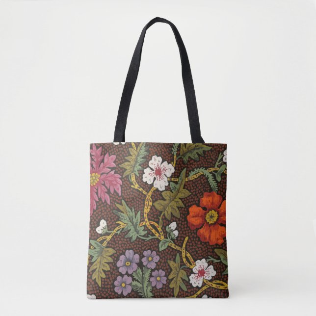 Victoriansk botanisk teckning Blommig accessoarpås Tygkasse (Framsida)