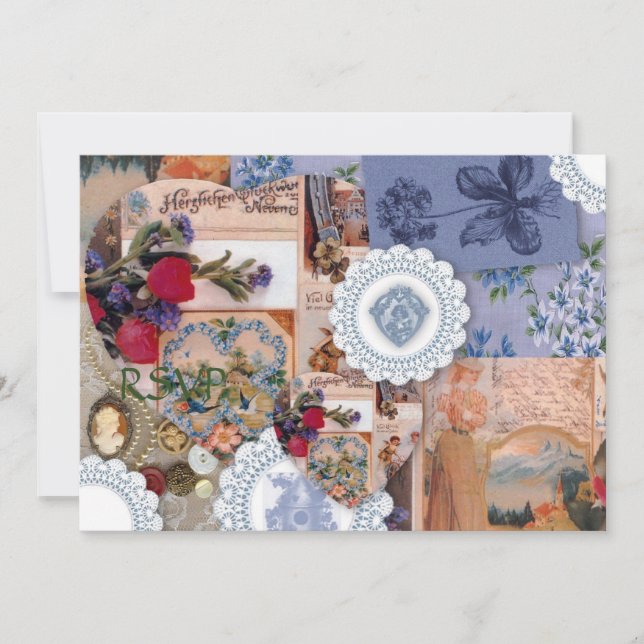 Victoriansk bröllopsmottagning RSVP Inbjudningar (Framsida)