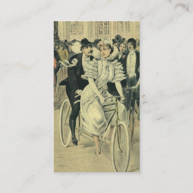Victoriansk brud och brudgum nygift cykel tilläggskort (Framsida)