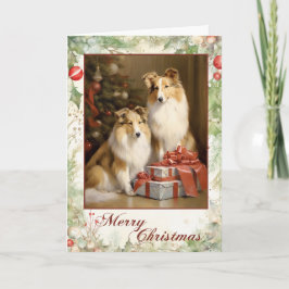 Victoriansk Collie Valp Jul Helgkort