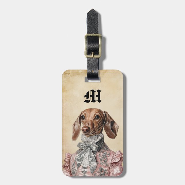 Victoriansk Dachshund Hund Bagagebrickor (Vertikal Framsida)