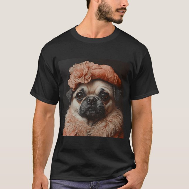Victoriansk dam Puggle - Söt liten dam Puggle - St T Shirt (Framsida)
