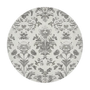 Victoriansk Damask Blommig Vit Antik