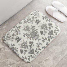 Victoriansk Damask Blommig Vit Vintage