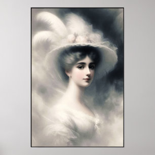 Victoriansk Debutant i Vit Elegans Poster