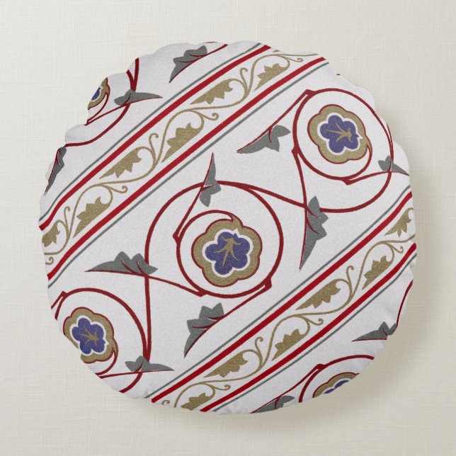 Victoriansk design #7 @ VictoriaShaylee Rund Kudde (Framsidan)