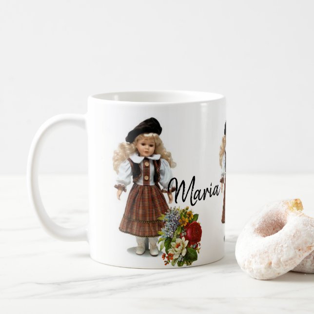 Victoriansk Docka Blommig Mugg (Med munk)