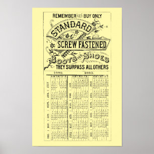 Victoriansk era 1882 1883 sko- och stövelannonskal poster