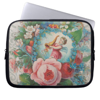 Victoriansk era blomster valentinskort, rosor, 187 laptop fodral