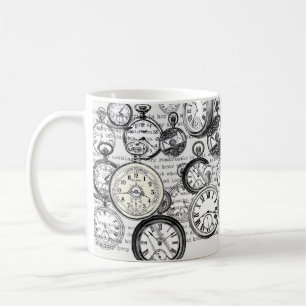 Victoriansk Fickur Collage Alice Underland Kaffemugg