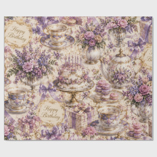Victoriansk födelsedagsfirande med Lavendel Tea Pa Presentpapper