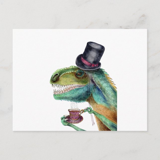 Victoriansk gentleman Tyrannosaurus Rex Vykort (Framsida)