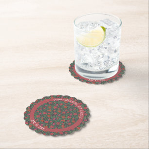 Victoriansk gotisk perfekta röda och fuchsia rosor underlägg papper