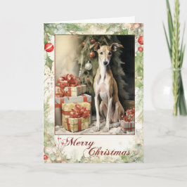 Victoriansk Greyhound Jul Helgkort
