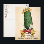 Victoriansk gurkkort  vykort<br><div class="desc">Vintage gurkkort från slutet av 1800-talet. "Jag är så cool som en gurka men mitt hjärta är varmt." Högkvalitativ,  återställd vintagebild.</div>