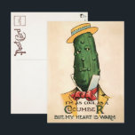 Victoriansk gurkkort  vykort<br><div class="desc">Vintage gurkkort från slutet av 1800-talet. "Jag är så cool som en gurka men mitt hjärta är varmt." Högkvalitativ,  återställd vintagebild.</div>