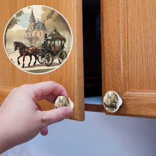 Victoriansk häst och vagn knopp