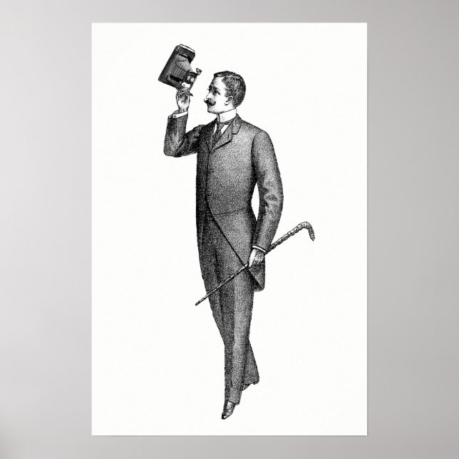 Victoriansk herr selfie poster (Framsidan)