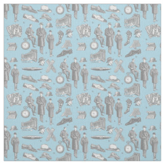 victoriansk herrstil antika herrkläder toile blå tyg