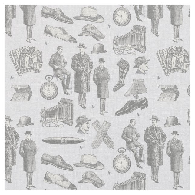 victoriansk herrstil antika herrkläder toile lila tyg (Närbild)