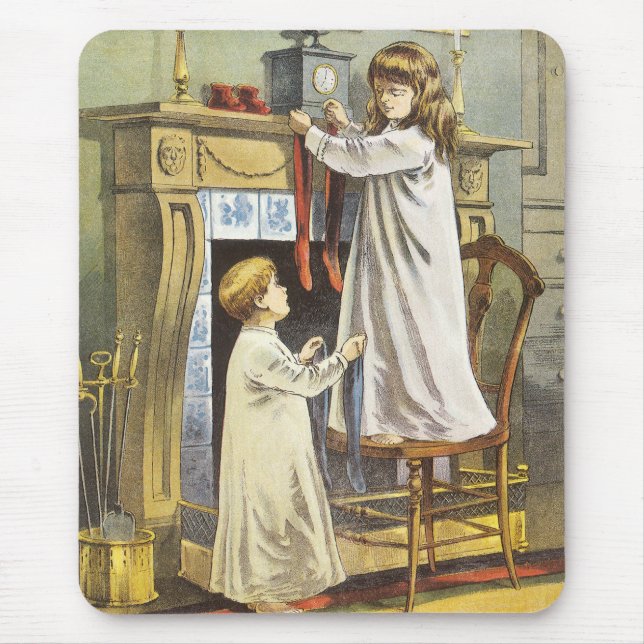 Victoriansk jul, Barn Julstrumpor Musmatta (Framsidan)