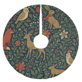 Victoriansk jul Djur & Botanisk Julgransmatta Borstad Polyester