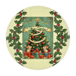 Victoriansk jul Glada möss Röda Gröna järnek