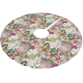 Victoriansk julglans julgransmatta borstad polyester