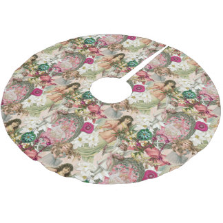 Victoriansk julglans julgransmatta borstad polyester