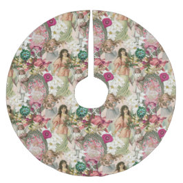 Victoriansk julglans julgransmatta borstad polyester