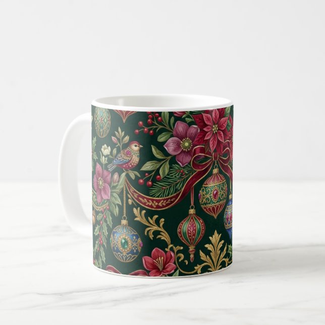 Victoriansk julskatt-mugg kaffemugg (Framsida vänster)