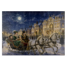 Victoriansk julslädtur i månljus